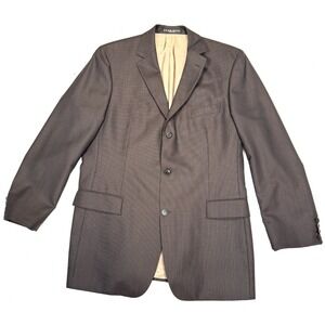 Hugo Boss Blazer Jacket Men Size 44L Brown Wool Notch Lapel Classic Three Button